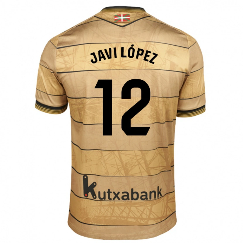Danxen Mænd Javi López #12 Brun Udebane Spillertrøjer 2024/25 Trøje T-Shirt