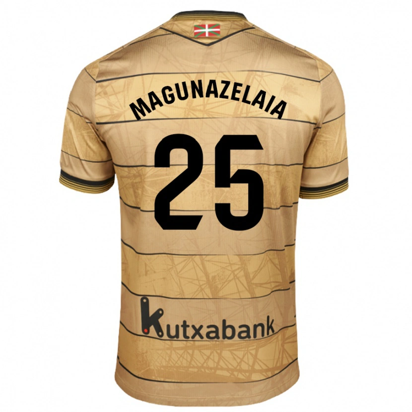 Danxen Mænd Jon Magunazelaia #25 Brun Udebane Spillertrøjer 2024/25 Trøje T-Shirt