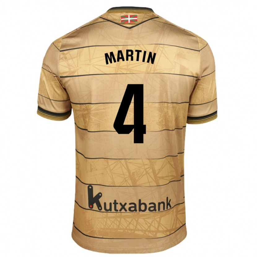 Danxen Mænd Jon Martín #4 Brun Udebane Spillertrøjer 2024/25 Trøje T-Shirt