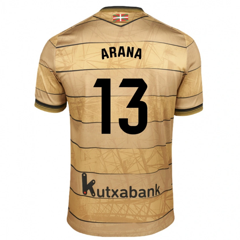 Danxen Mænd Egoitz Arana #13 Brun Udebane Spillertrøjer 2024/25 Trøje T-Shirt
