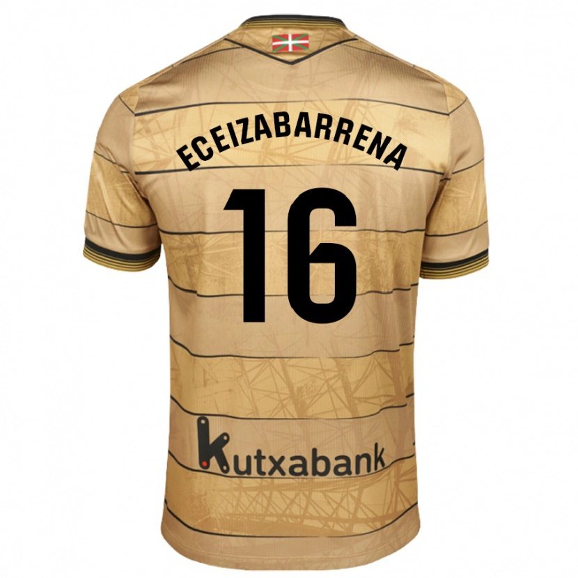 Danxen Mænd Jon Eceizabarrena #16 Brun Udebane Spillertrøjer 2024/25 Trøje T-Shirt