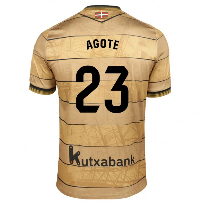 Danxen Mænd Unax Agote #23 Brun Udebane Spillertrøjer 2024/25 Trøje T-Shirt