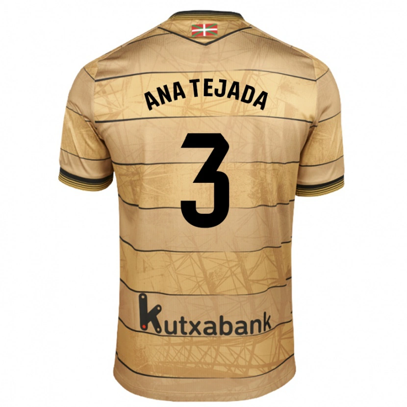 Danxen Mænd Ana Tejada Jiménez #3 Brun Udebane Spillertrøjer 2024/25 Trøje T-Shirt