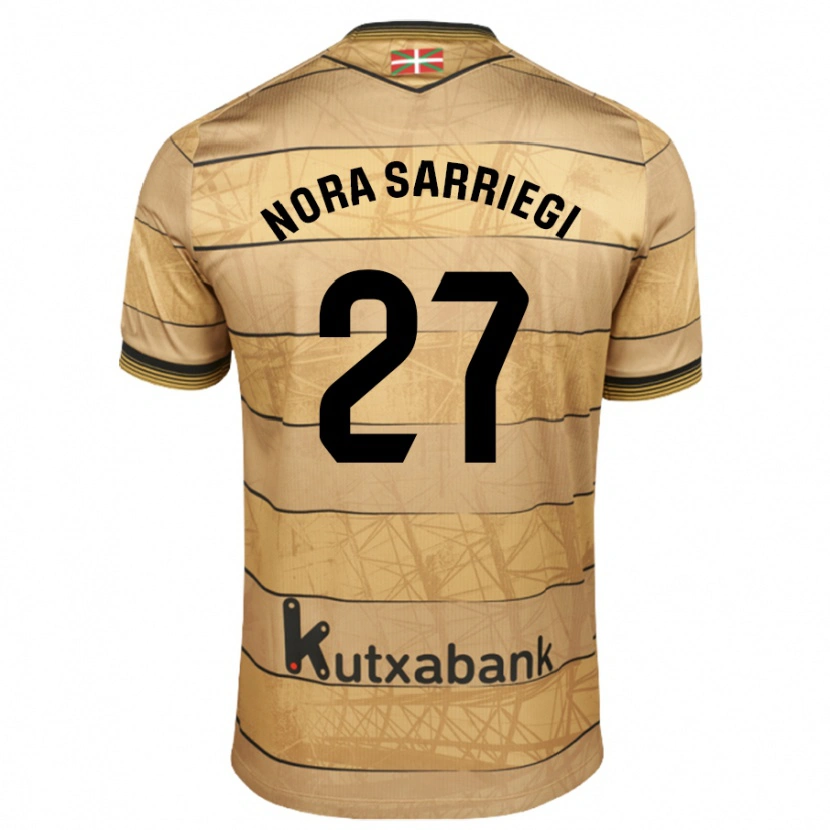Danxen Mænd Nora Sarriegi Galdos #27 Brun Udebane Spillertrøjer 2024/25 Trøje T-Shirt
