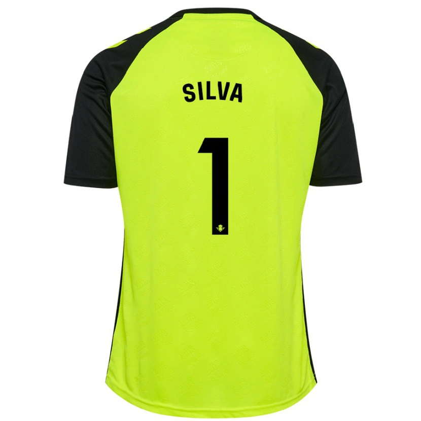 Danxen Mænd Rui Silva #1 Fluorescerende Gul Sort Udebane Spillertrøjer 2024/25 Trøje T-Shirt