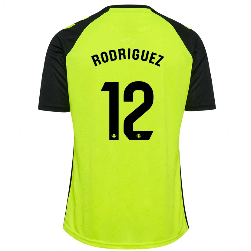 Danxen Mænd Ricardo Rodríguez #12 Fluorescerende Gul Sort Udebane Spillertrøjer 2024/25 Trøje T-Shirt