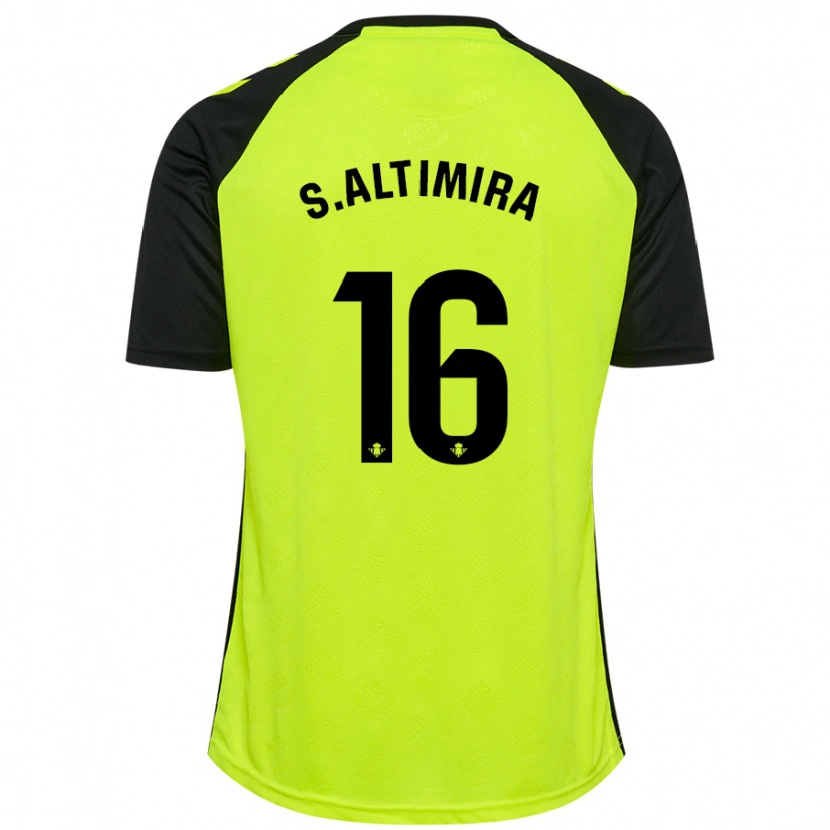 Danxen Mænd Sergi Altimira #16 Fluorescerende Gul Sort Udebane Spillertrøjer 2024/25 Trøje T-Shirt