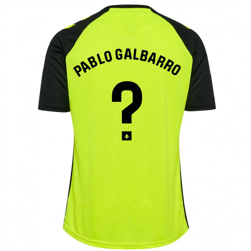 Danxen Mænd Juan Pablo Galbarro #0 Fluorescerende Gul Sort Udebane Spillertrøjer 2024/25 Trøje T-Shirt