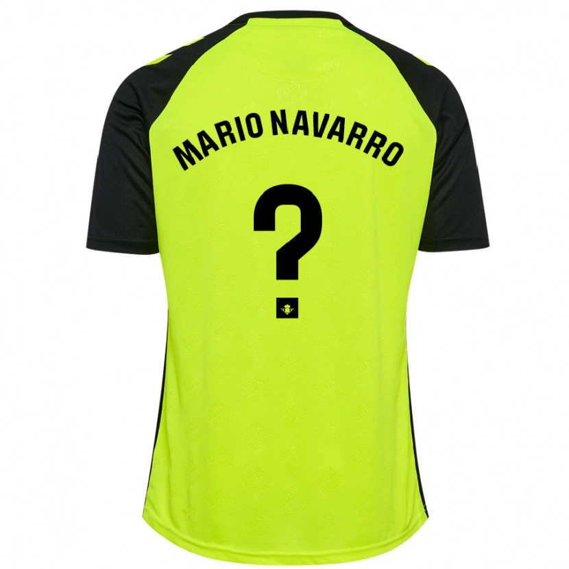 Danxen Mænd Mario Navarro #0 Fluorescerende Gul Sort Udebane Spillertrøjer 2024/25 Trøje T-Shirt