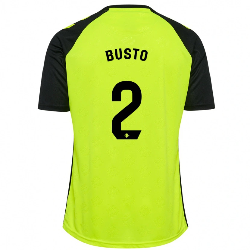 Danxen Mænd Pablo Busto #2 Fluorescerende Gul Sort Udebane Spillertrøjer 2024/25 Trøje T-Shirt