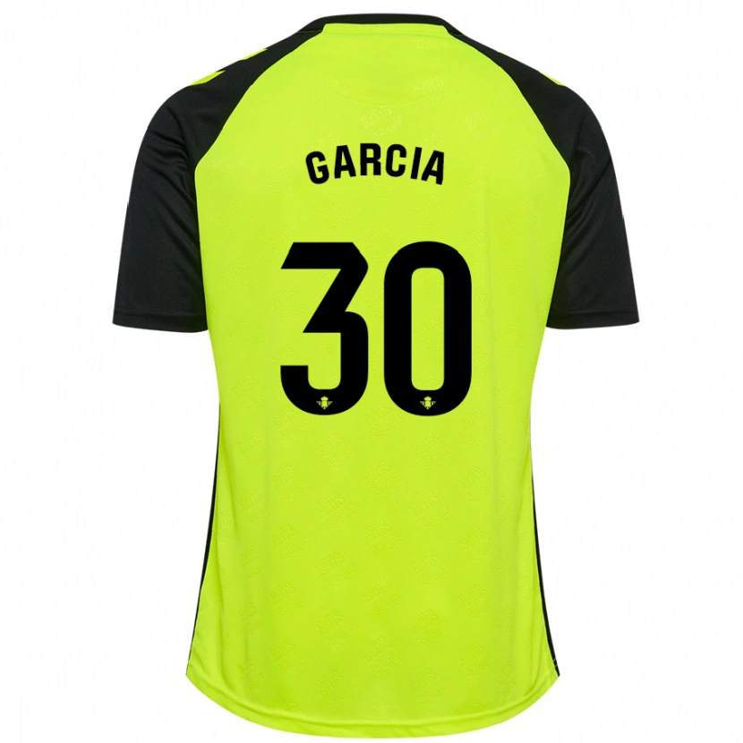 Danxen Mænd Germán García #30 Fluorescerende Gul Sort Udebane Spillertrøjer 2024/25 Trøje T-Shirt