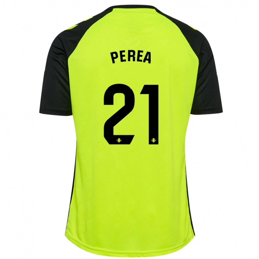 Danxen Mænd Paula Perea #21 Fluorescerende Gul Sort Udebane Spillertrøjer 2024/25 Trøje T-Shirt