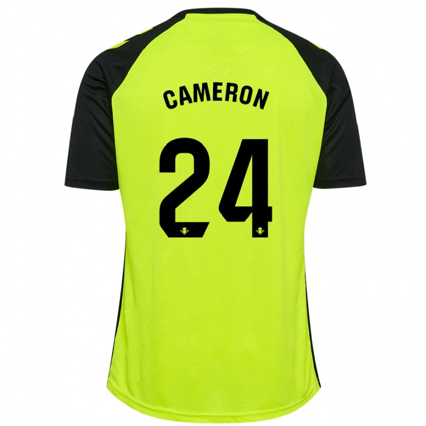 Danxen Mænd Tiffany Cameron #24 Fluorescerende Gul Sort Udebane Spillertrøjer 2024/25 Trøje T-Shirt