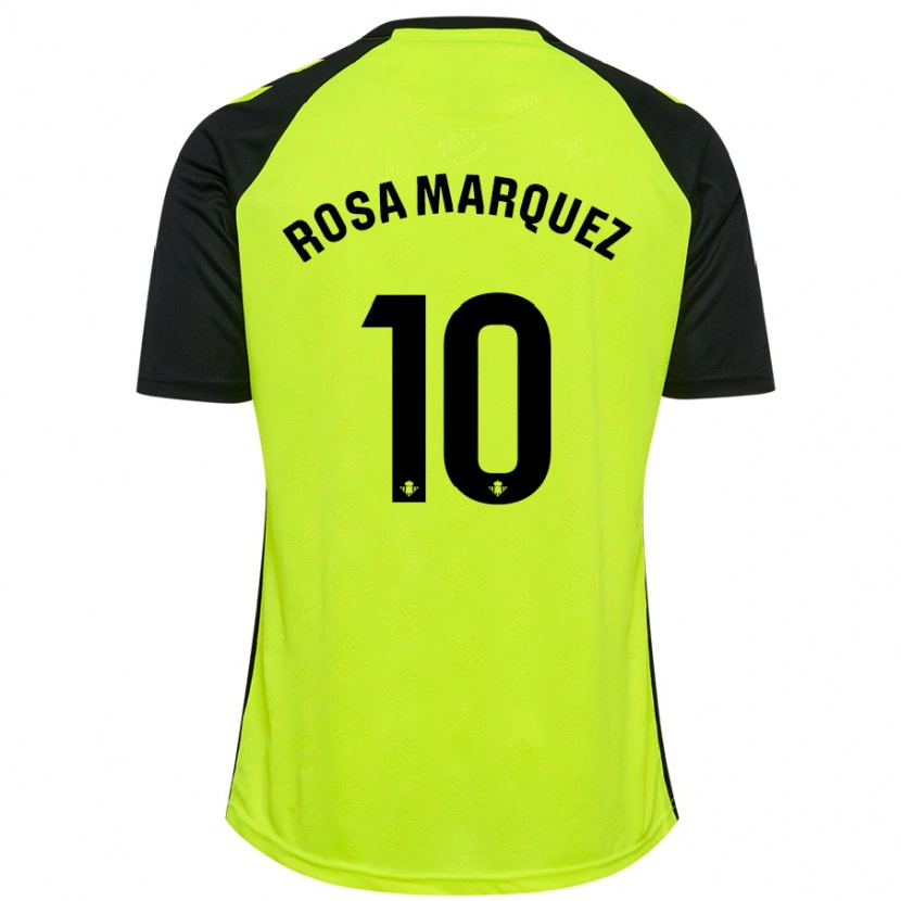 Danxen Mænd Rosa Márquez Baena #10 Fluorescerende Gul Sort Udebane Spillertrøjer 2024/25 Trøje T-Shirt