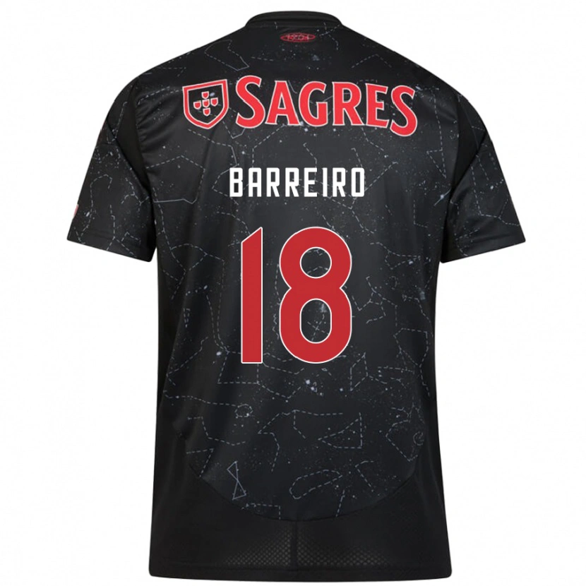 Danxen Mænd Leandro Barreiro #18 Sort Rød Udebane Spillertrøjer 2024/25 Trøje T-Shirt