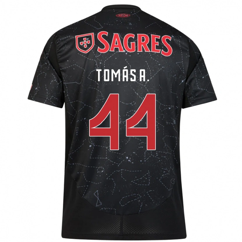Danxen Mænd Tomás Araújo #44 Sort Rød Udebane Spillertrøjer 2024/25 Trøje T-Shirt
