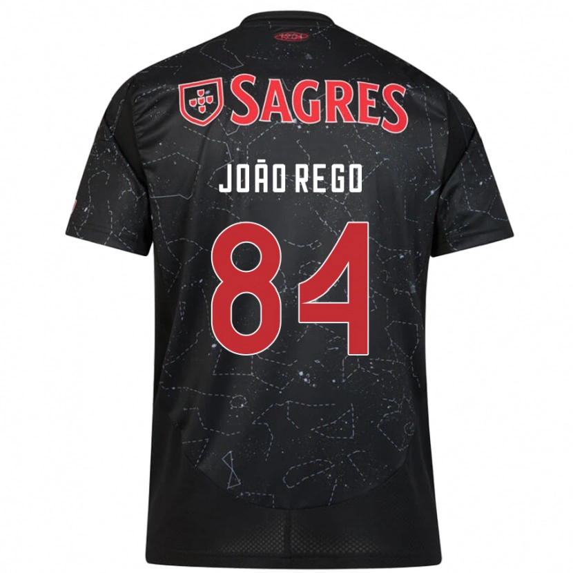 Danxen Mænd João Rêgo #84 Sort Rød Udebane Spillertrøjer 2024/25 Trøje T-Shirt