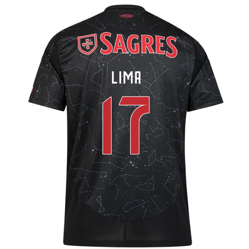 Danxen Mænd Ivan Lima #17 Sort Rød Udebane Spillertrøjer 2024/25 Trøje T-Shirt