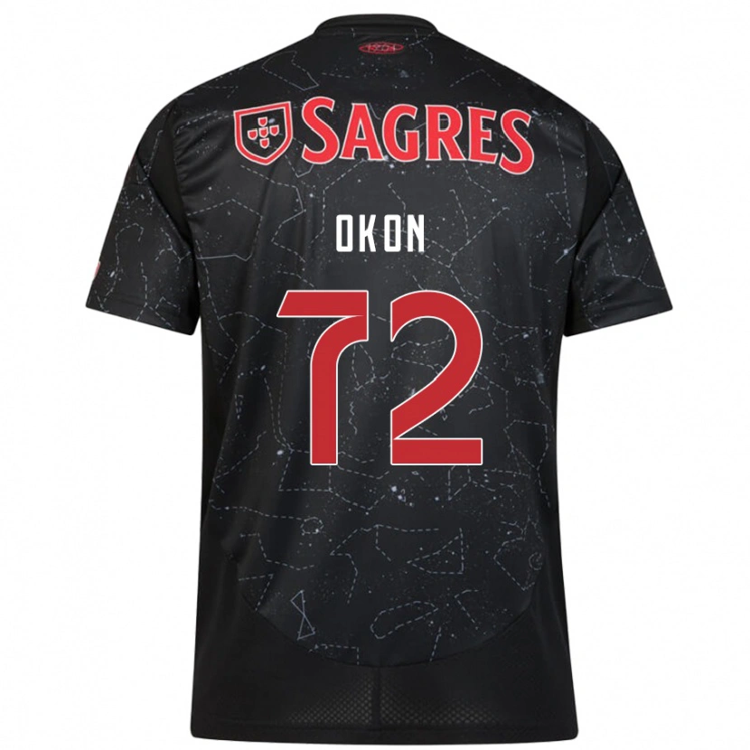 Danxen Mænd Paul Okon #72 Sort Rød Udebane Spillertrøjer 2024/25 Trøje T-Shirt