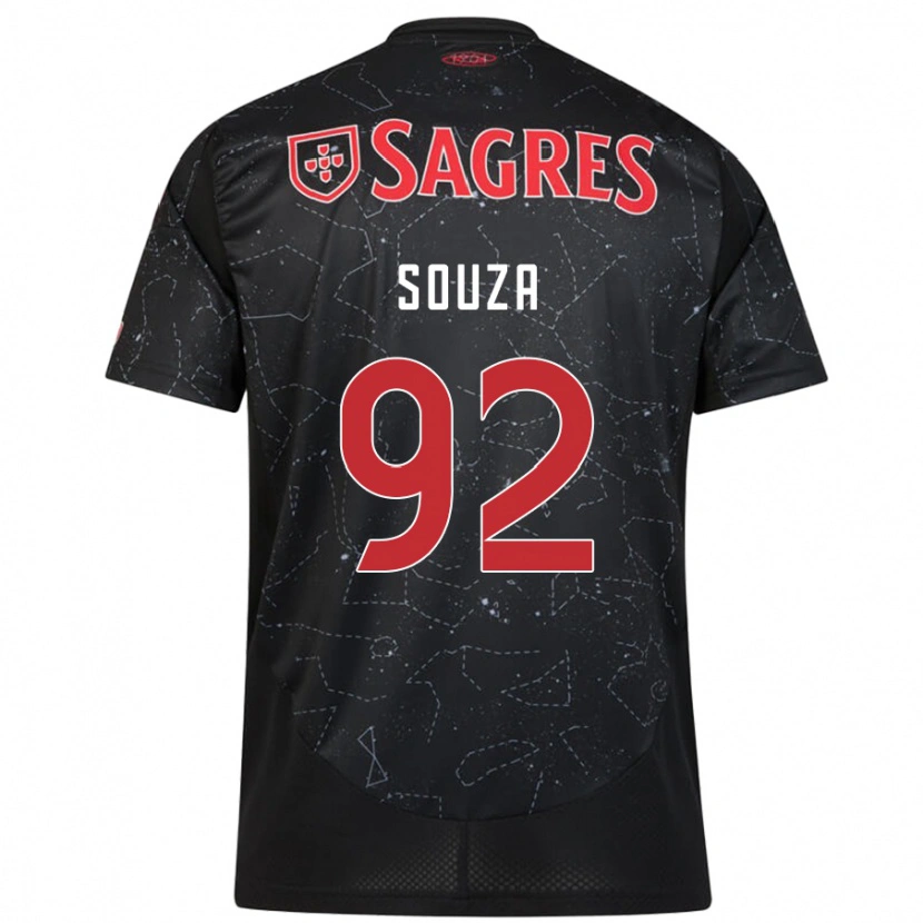 Danxen Mænd Pedro Souza #92 Sort Rød Udebane Spillertrøjer 2024/25 Trøje T-Shirt