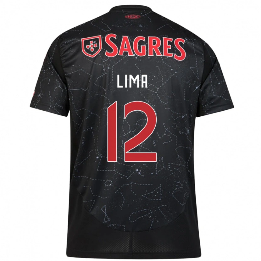 Danxen Mænd Thaís Lima #12 Sort Rød Udebane Spillertrøjer 2024/25 Trøje T-Shirt