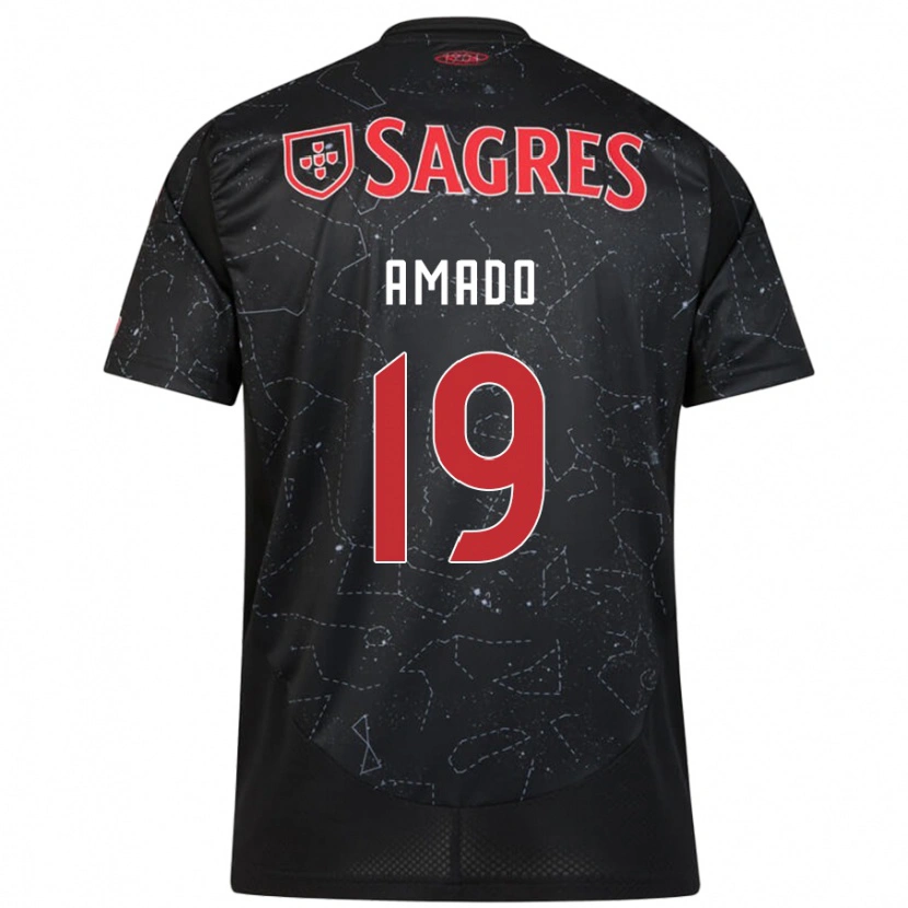 Danxen Mænd Catarina Amado #19 Sort Rød Udebane Spillertrøjer 2024/25 Trøje T-Shirt