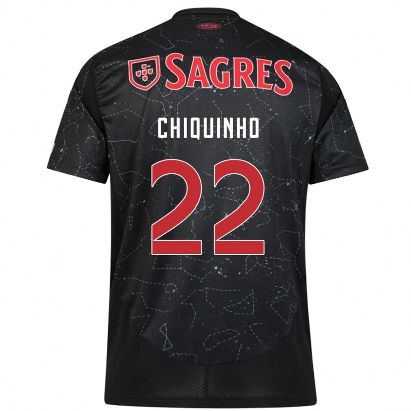 Danxen Mænd Chiquinho #22 Sort Rød Udebane Spillertrøjer 2024/25 Trøje T-Shirt