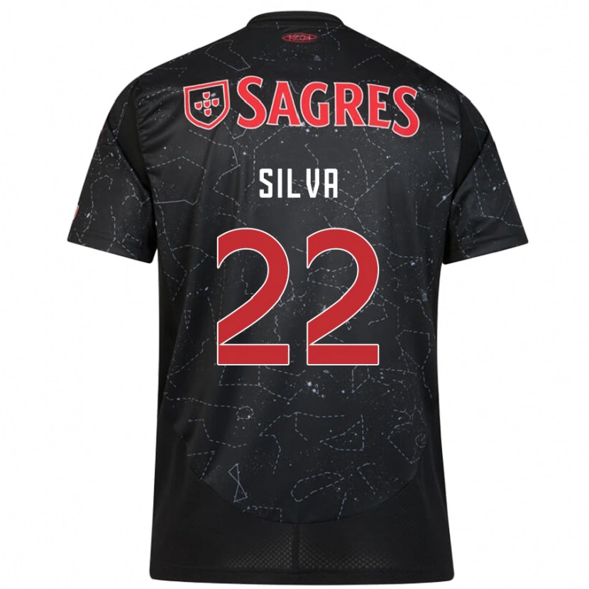 Danxen Mænd Amelia Silva #22 Sort Rød Udebane Spillertrøjer 2024/25 Trøje T-Shirt