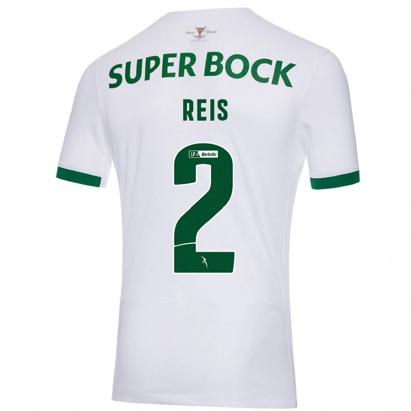 Danxen Mænd Matheus Reis #2 Hvid Grøn Udebane Spillertrøjer 2024/25 Trøje T-Shirt