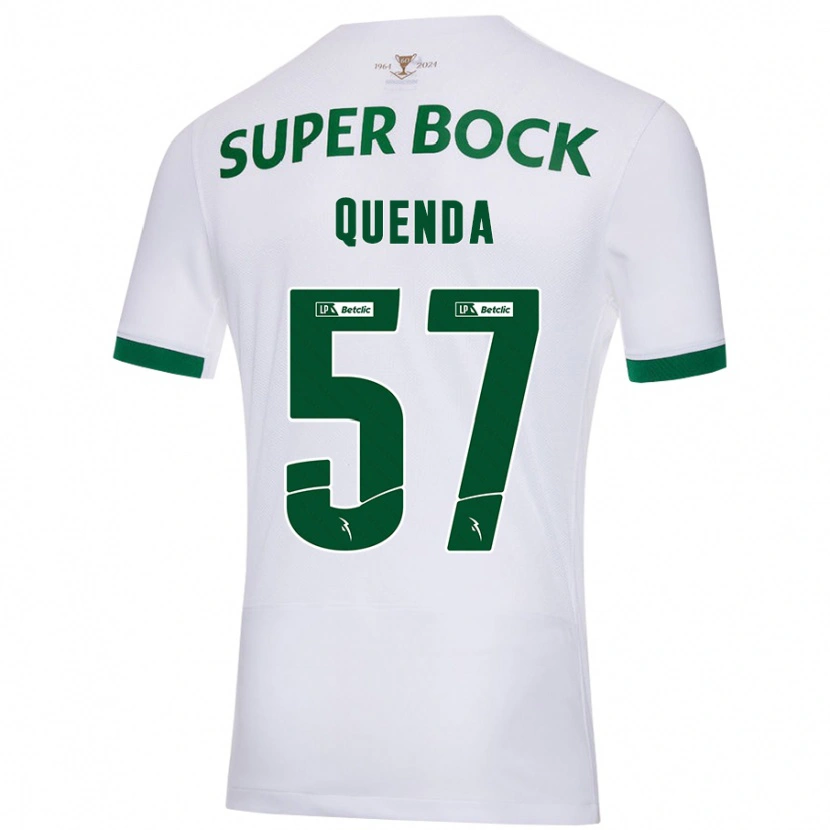 Danxen Mænd Geovany Quenda #57 Hvid Grøn Udebane Spillertrøjer 2024/25 Trøje T-Shirt
