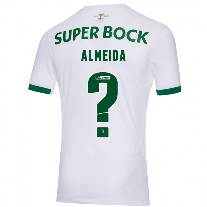 Danxen Mænd Miguel Almeida #0 Hvid Grøn Udebane Spillertrøjer 2024/25 Trøje T-Shirt