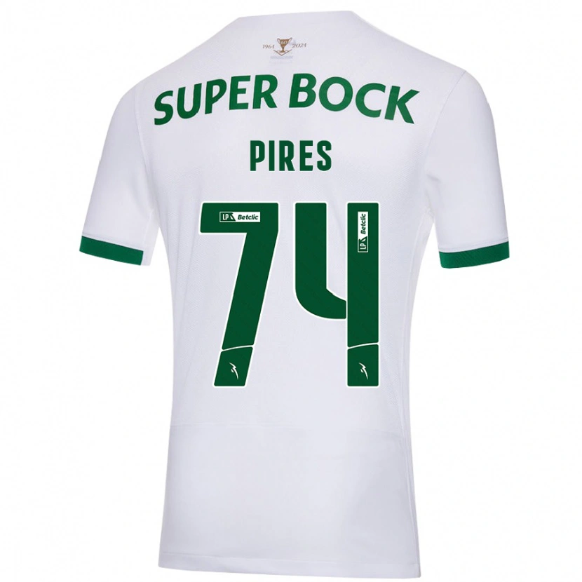 Danxen Mænd Guilherme Pires #74 Hvid Grøn Udebane Spillertrøjer 2024/25 Trøje T-Shirt