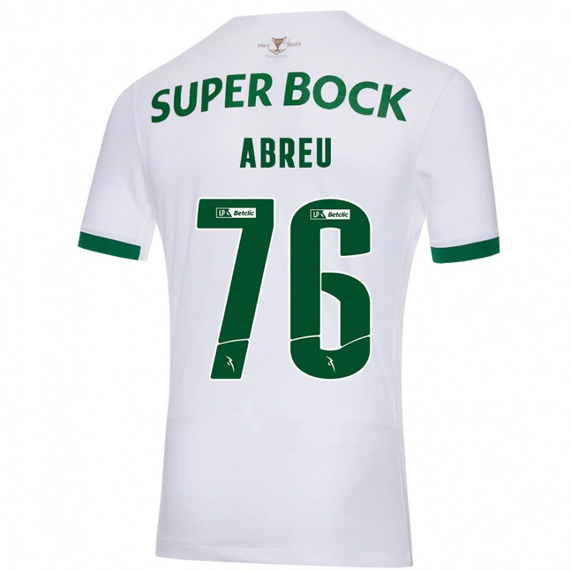Danxen Mænd Diogo Abreu #76 Hvid Grøn Udebane Spillertrøjer 2024/25 Trøje T-Shirt