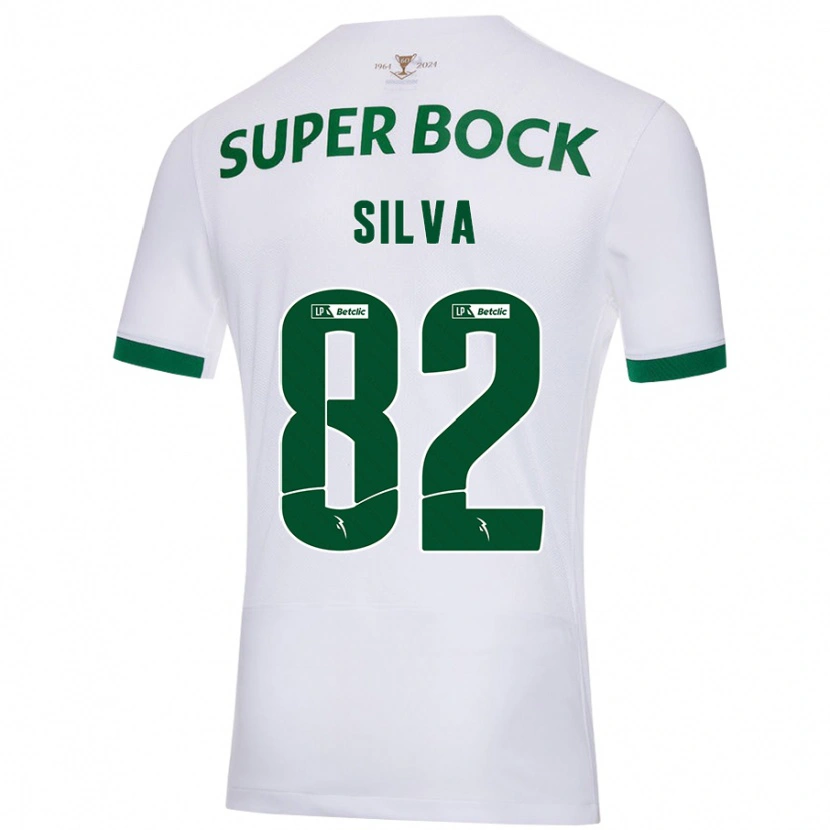 Danxen Mænd Gabriel Silva #82 Hvid Grøn Udebane Spillertrøjer 2024/25 Trøje T-Shirt