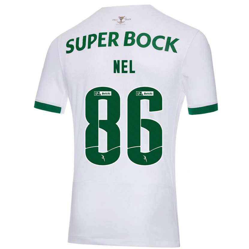 Danxen Mænd Rafael Nel #86 Hvid Grøn Udebane Spillertrøjer 2024/25 Trøje T-Shirt