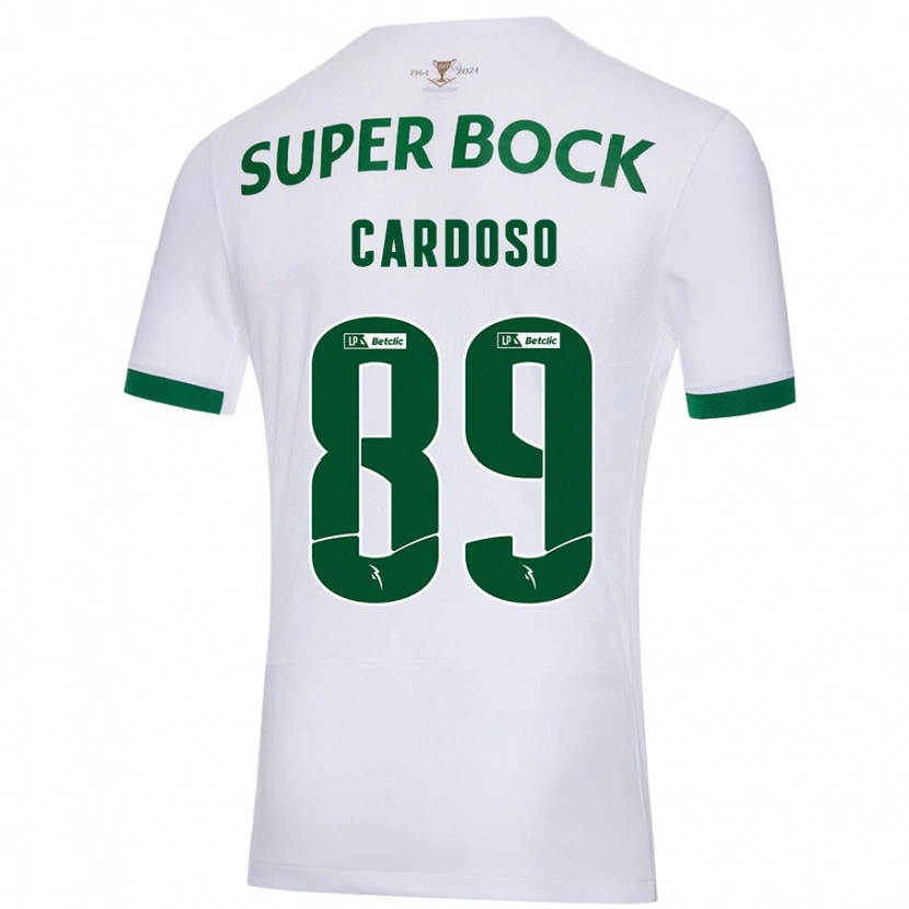 Danxen Mænd Nilton Cardoso #89 Hvid Grøn Udebane Spillertrøjer 2024/25 Trøje T-Shirt