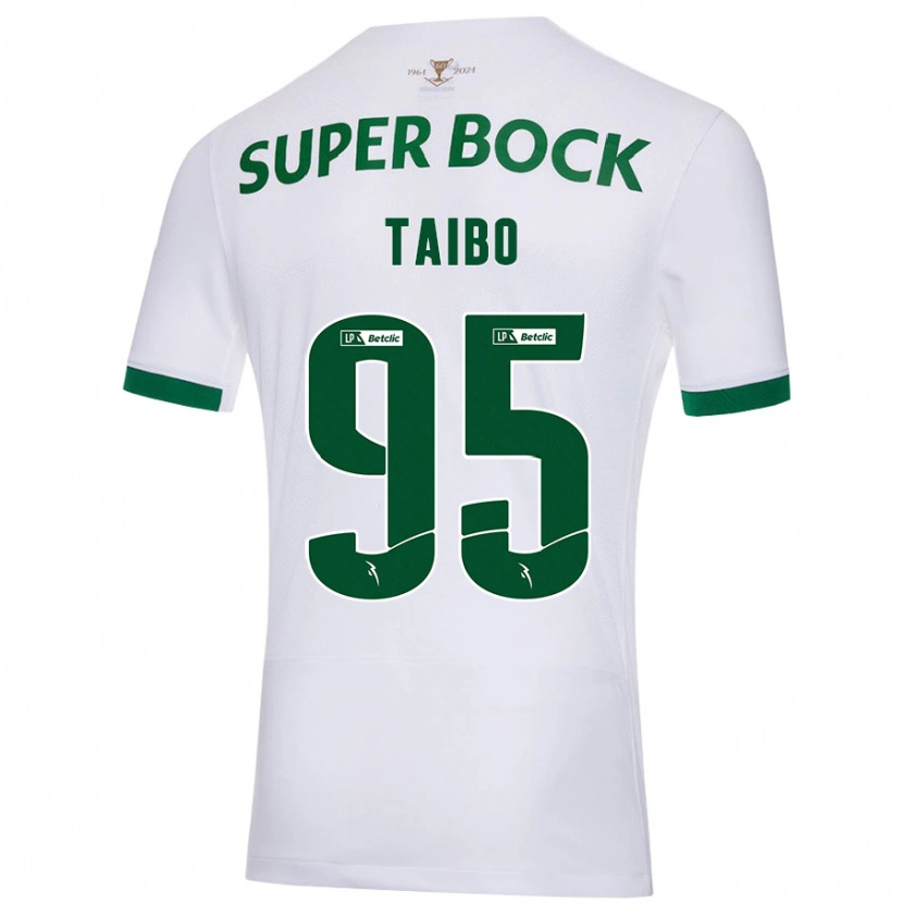 Danxen Mænd Lucas Taibo #95 Hvid Grøn Udebane Spillertrøjer 2024/25 Trøje T-Shirt