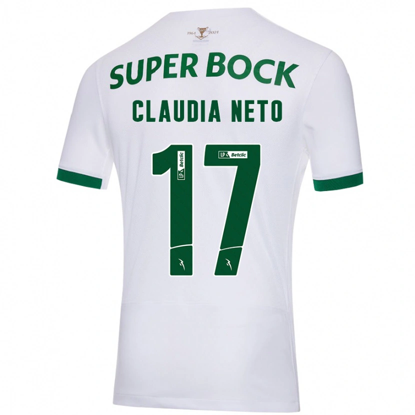Danxen Mænd Cláudia Teresa Pires Neto #17 Hvid Grøn Udebane Spillertrøjer 2024/25 Trøje T-Shirt