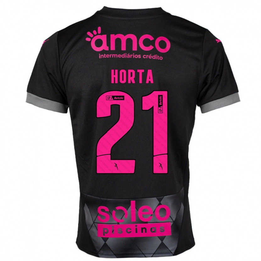 Danxen Mænd Ricardo Horta #21 Sort Pink Udebane Spillertrøjer 2024/25 Trøje T-Shirt