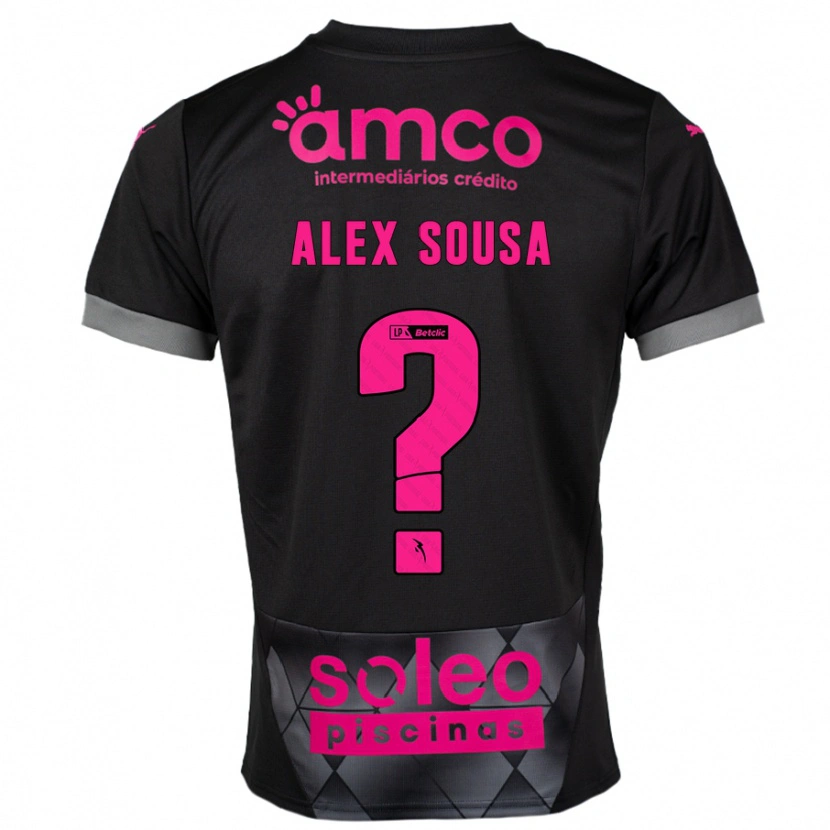 Danxen Mænd Alex Sousa #0 Sort Pink Udebane Spillertrøjer 2024/25 Trøje T-Shirt