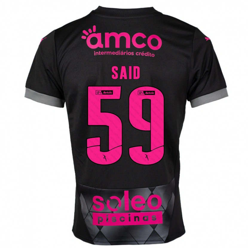 Danxen Mænd Yan Said #59 Sort Pink Udebane Spillertrøjer 2024/25 Trøje T-Shirt