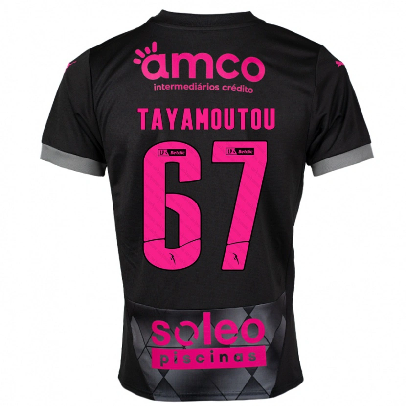 Danxen Mænd Enzo Tayamoutou #67 Sort Pink Udebane Spillertrøjer 2024/25 Trøje T-Shirt