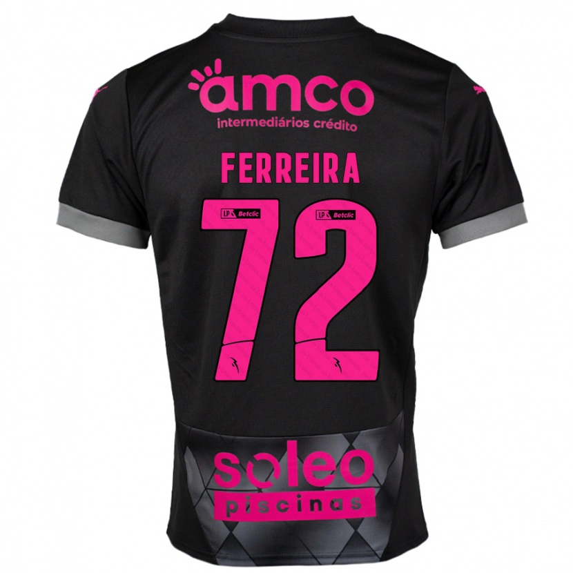 Danxen Mænd André Ferreira #72 Sort Pink Udebane Spillertrøjer 2024/25 Trøje T-Shirt