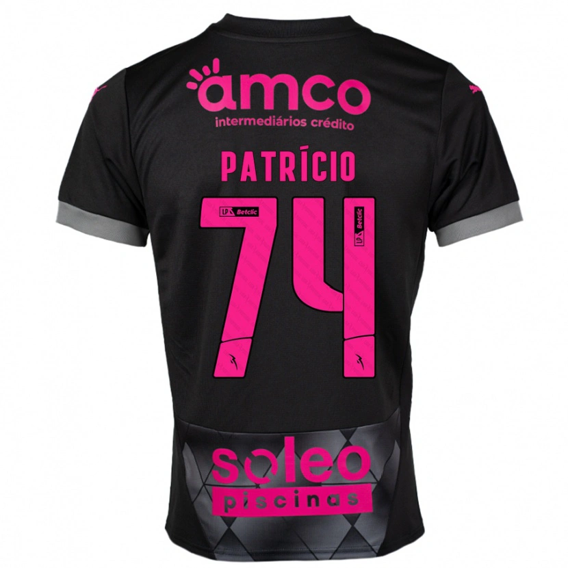 Danxen Mænd Nuno Patrício #74 Sort Pink Udebane Spillertrøjer 2024/25 Trøje T-Shirt