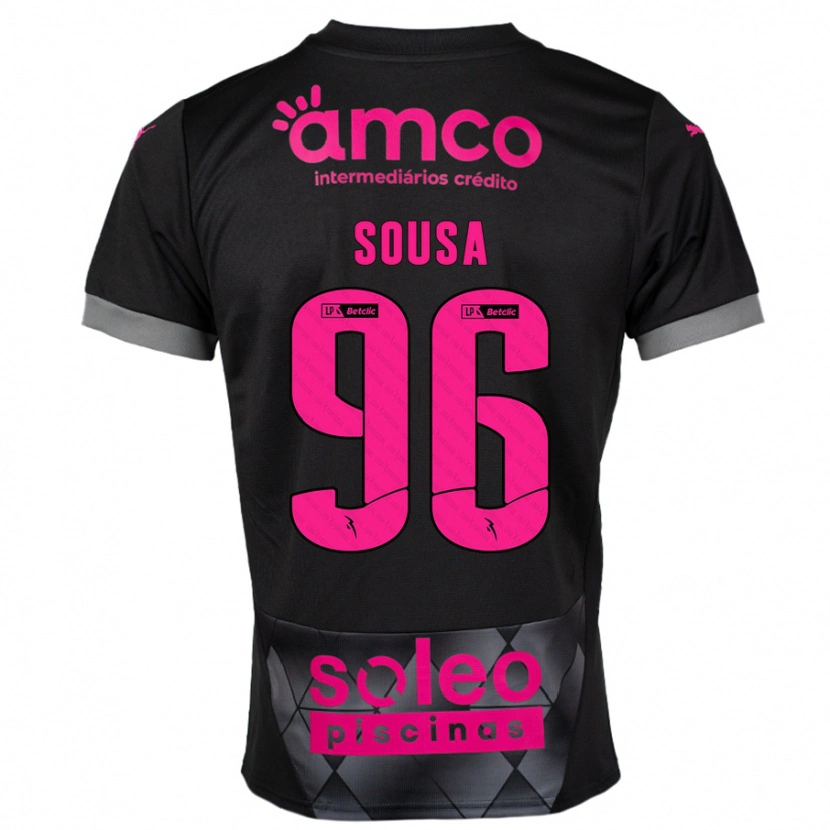 Danxen Mænd Afonso Sousa #96 Sort Pink Udebane Spillertrøjer 2024/25 Trøje T-Shirt