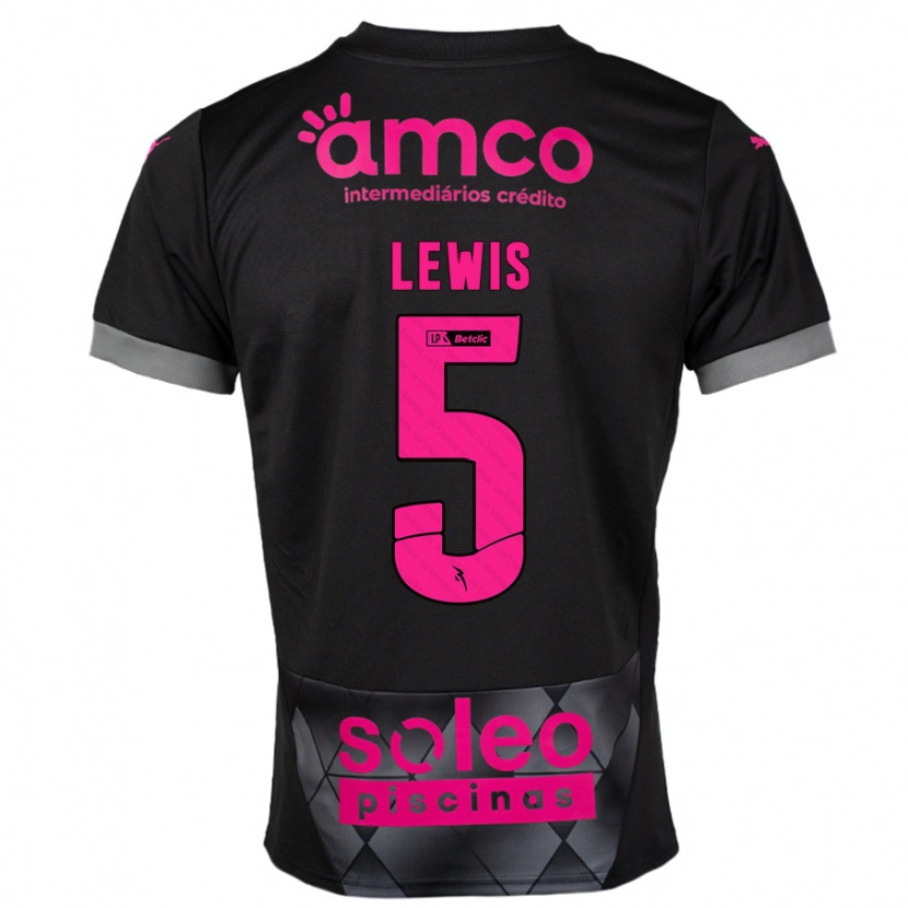 Danxen Mænd Leah Lewis #5 Sort Pink Udebane Spillertrøjer 2024/25 Trøje T-Shirt