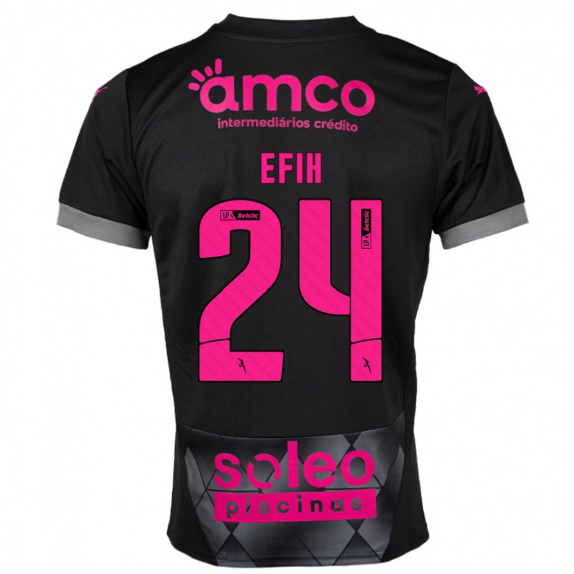 Danxen Mænd Peace Efih #24 Sort Pink Udebane Spillertrøjer 2024/25 Trøje T-Shirt