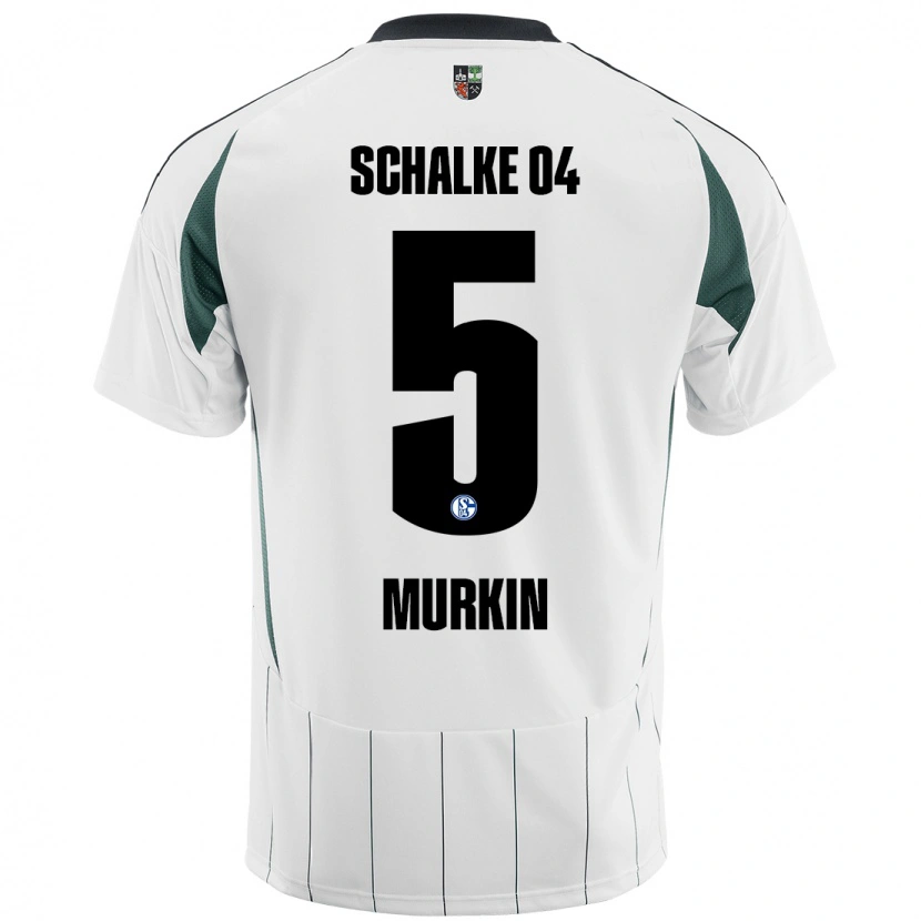 Danxen Mænd Derry Murkin #5 Hvid Grøn Udebane Spillertrøjer 2024/25 Trøje T-Shirt