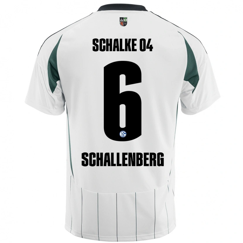 Danxen Mænd Ron Schallenberg #6 Hvid Grøn Udebane Spillertrøjer 2024/25 Trøje T-Shirt