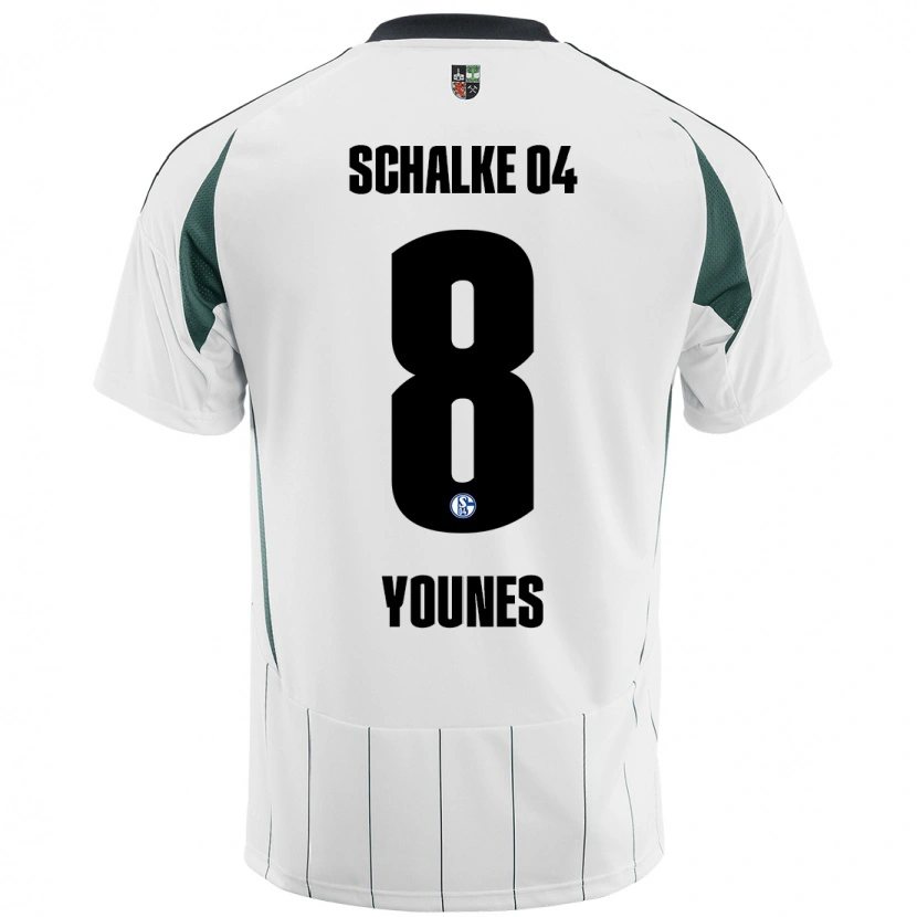 Danxen Mænd Amin Younes #8 Hvid Grøn Udebane Spillertrøjer 2024/25 Trøje T-Shirt